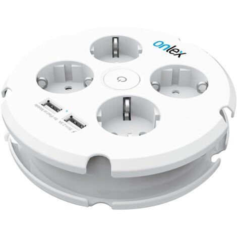 Alargo redondo 4tomas+2usb cable 1.5m onlex 1