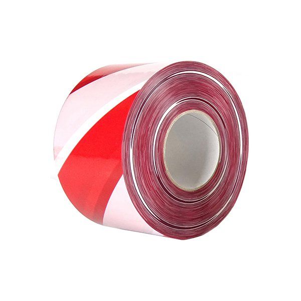 rollo cinta señalizacion roja blanca 200mt x70mm