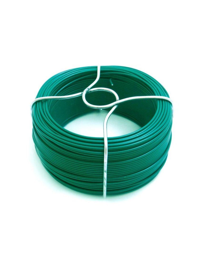 Alambre forrado n6 140mm 50mts verde.