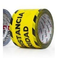 rollo de cinta senalizacion 72mm x 66m mantenga la distancia miarco