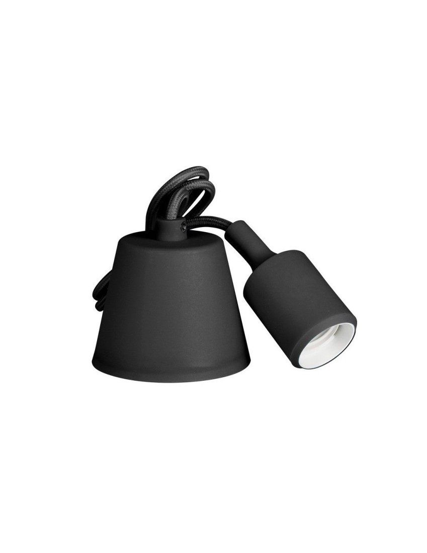 colgante de silicona negro con portalamparas e27 edm